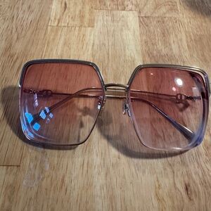 Women's Oversized Dior Sunglasses prescription- Pink Gradient Lenses As Is